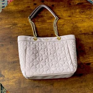 Kate Spade tan vinyl shoulder bag